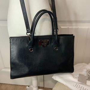 Jimmy Choo Riley Black Leather Shoulder Bag